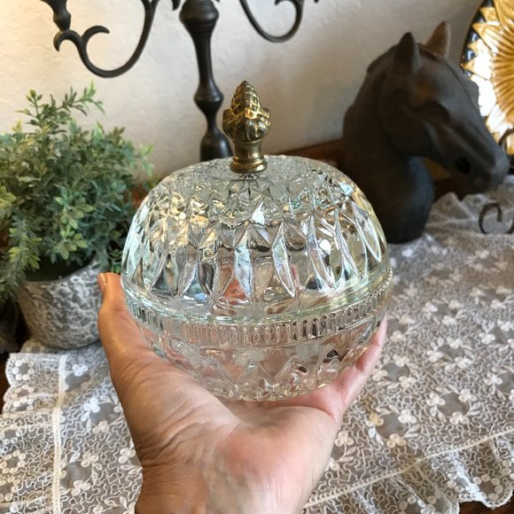 Vintage Other - vintage candy dish with lid, large and round